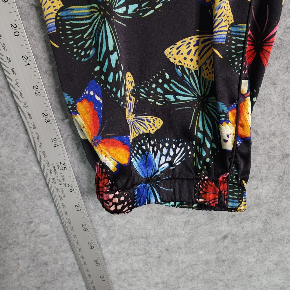 Johnny Was Silk Panya Butterfly Pull-on Jogger Pants - Picture 9 of 9